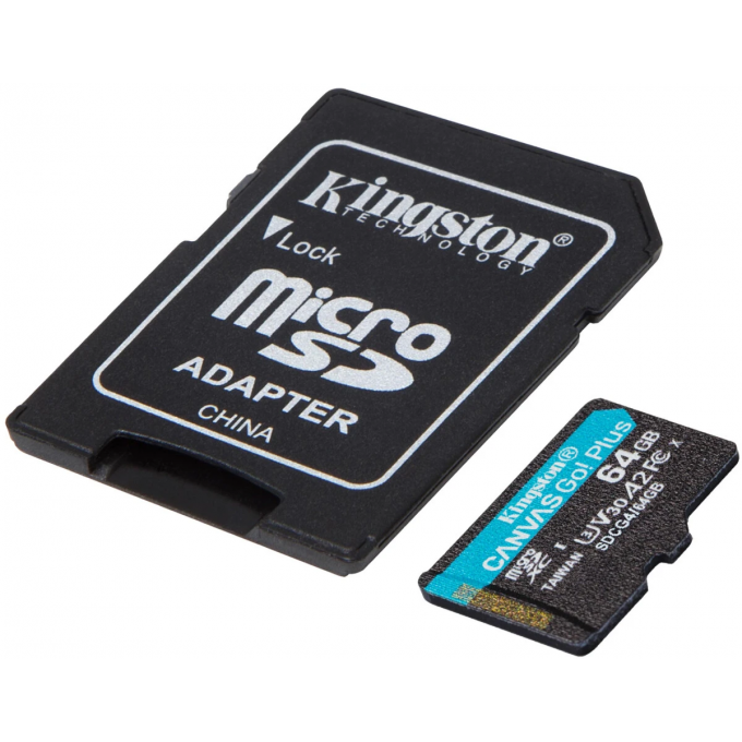 Карта памяти 64Gb MicroSD KINGSTON CANVAS GO! PLUS + SD адаптер () SDCG4/64GB Карта памяти 64Gb MicroSD KINGSTON CANVAS GO! PLUS + SD адаптер () SDCG4/64GB