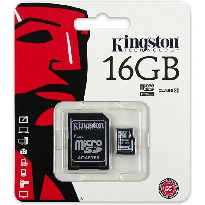 Карта памяти KINGSTON 16GB SDC4-16GB 329885 Карта памяти KINGSTON 16GB SDC4-16GB 329885