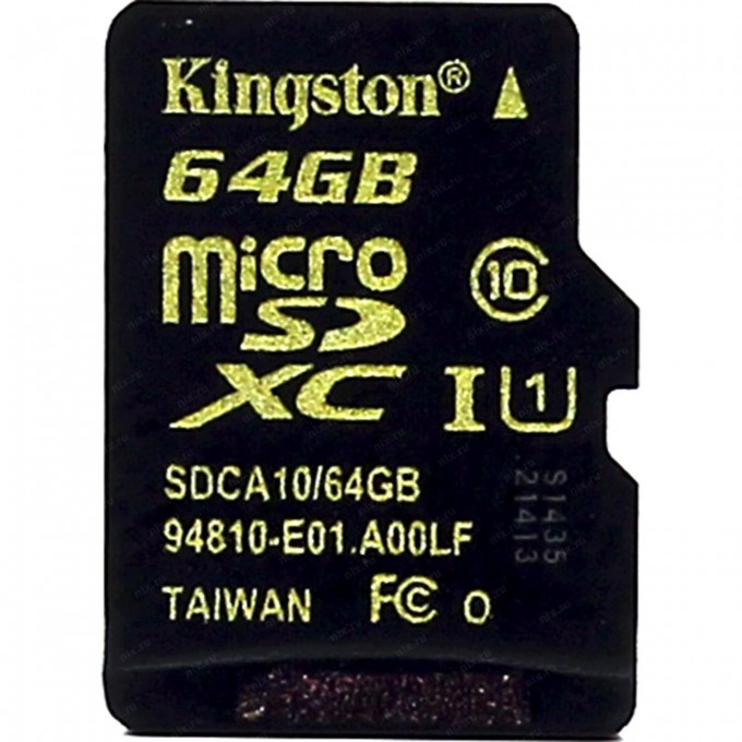 Карта памяти KINGSTON 64GB SDCA10-64GB 451367 Карта памяти KINGSTON 64GB SDCA10-64GB 451367