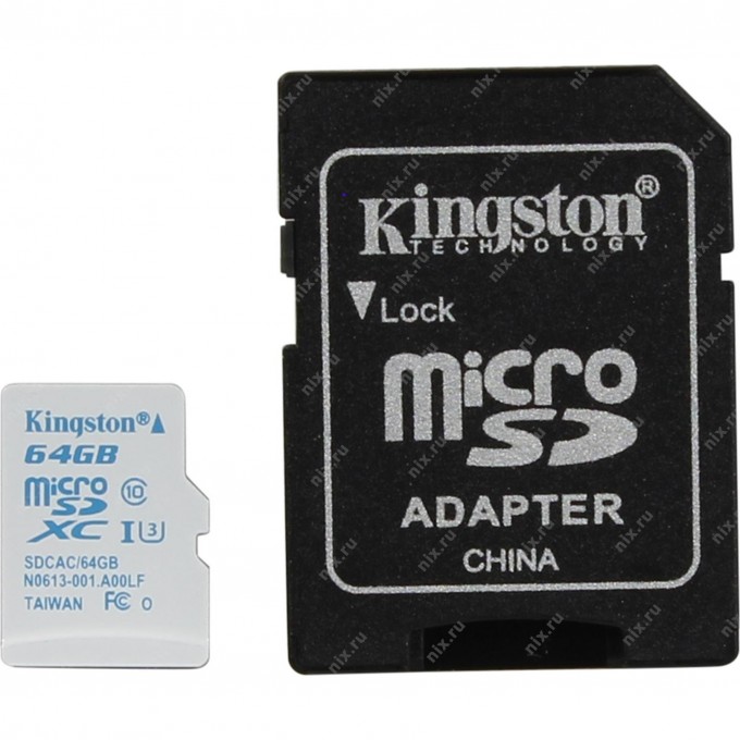 Карта памяти KINGSTON 64GB SDCAC-64GB 522129 Карта памяти KINGSTON 64GB SDCAC-64GB 522129