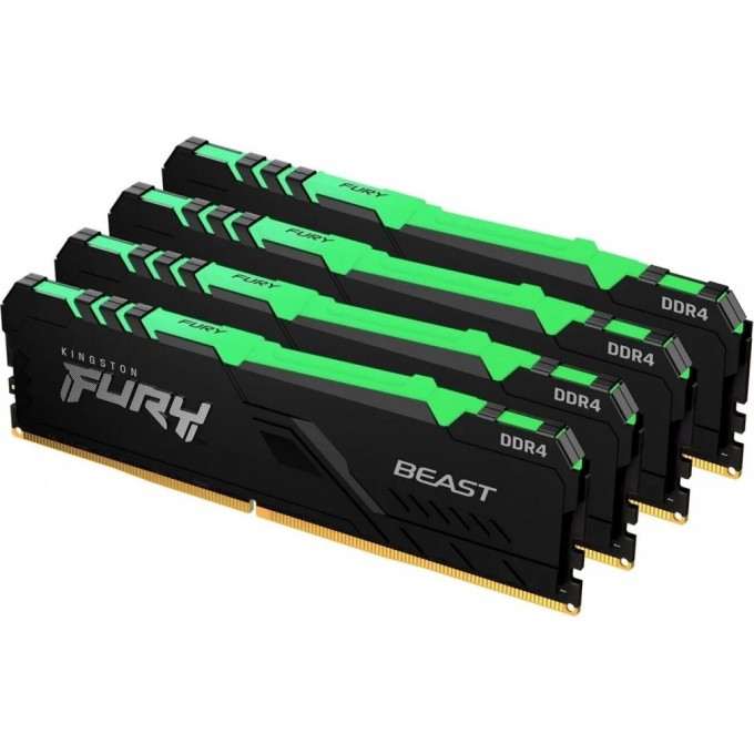 Оперативная память 32Gb DDR4 2666MHz KINGSTON FURY BEAST RGB () (4x8Gb KIT) KF426C16BBAK4/32 Оперативная память 32Gb DDR4 2666MHz KINGSTON FURY BEAST RGB () (4x8Gb KIT) KF426C16BBAK4/32