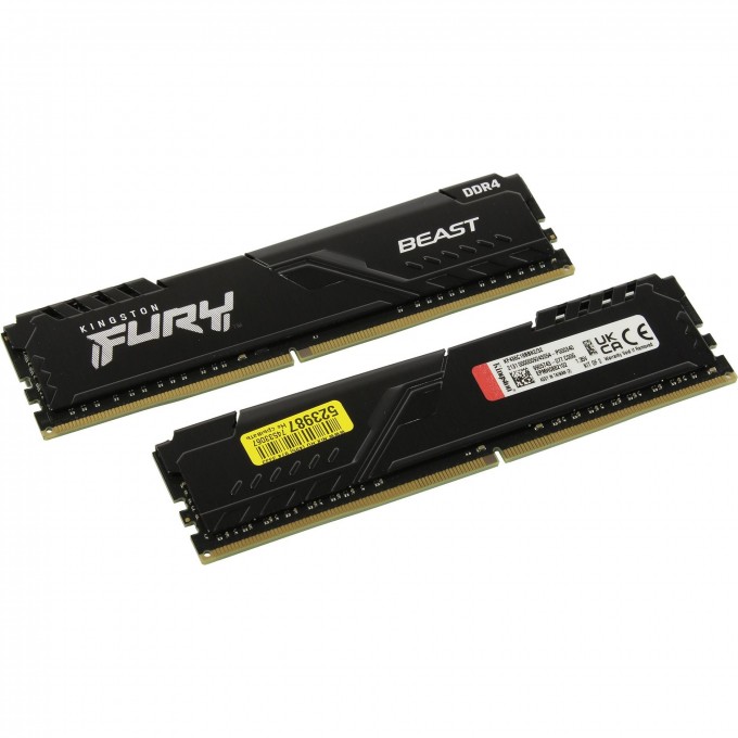 Оперативная память 32Gb DDR4 3200MHz KINGSTON FURY BEAST BLACK () (2x16Gb KIT) KF432C16BB1K2/32 Оперативная память 32Gb DDR4 3200MHz KINGSTON FURY BEAST BLACK () (2x16Gb KIT) KF432C16BB1K2/32