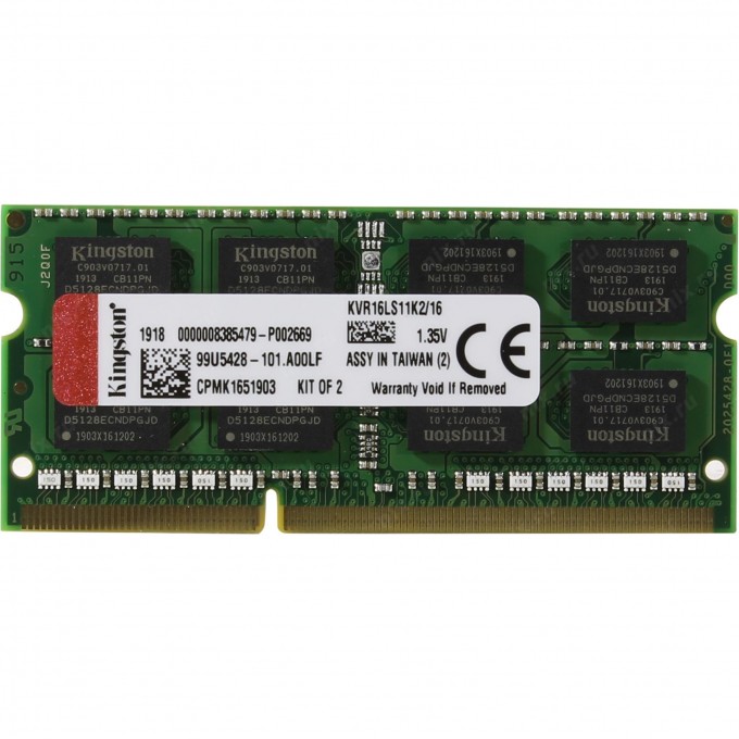 Оперативная память 8Gb DDR-III 1600MHz KINGSTON SO-DIMM (KVR16LS11/8) KVR16LS11/8WP Оперативная память 8Gb DDR-III 1600MHz KINGSTON SO-DIMM (KVR16LS11/8) KVR16LS11/8WP