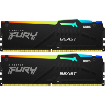 Память оперативная KINGSTON 32GB 6000MT/s DDR5 CL30 DIMM (Kit of 2) FURY Beast RGB XMP